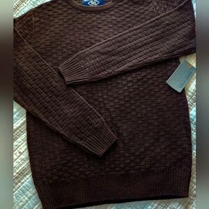 Vintage Amongst Others Men's Sweater, size Medium. NWT. Basket weave. Zipper